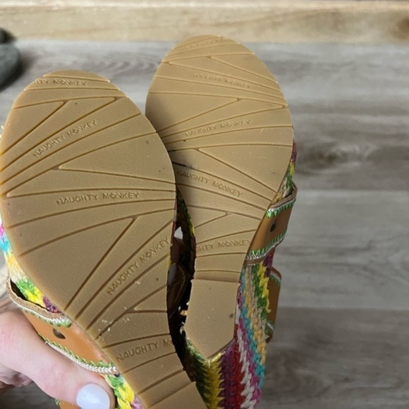 Naughty Monkey New Wedge Slingback Sandals with Colorful Outsole - Picture 7 of 13